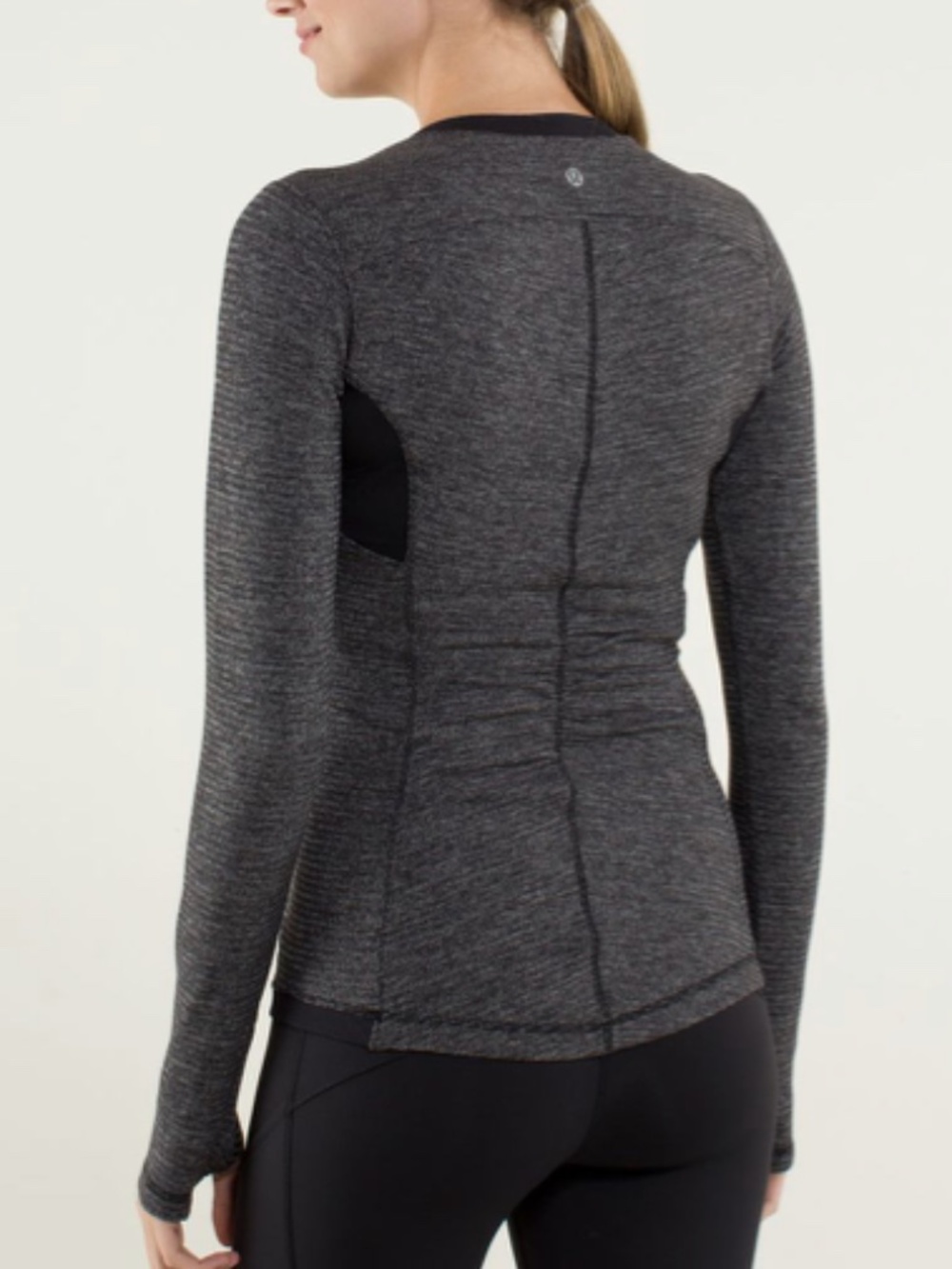 Lululemon Base Runner Long Sleeve Top Black Rulu Fabric 6